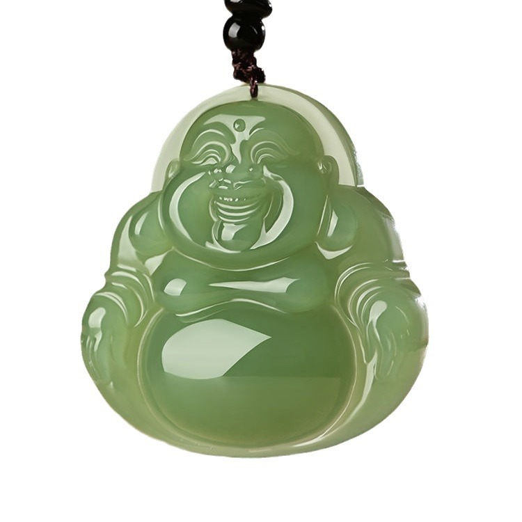 신장 외부 몽골 소재 MAITREYA 펜던트 큰 배꼽 부처님 호수 물 녹색 부처님 옥 펜던트 패션 전국