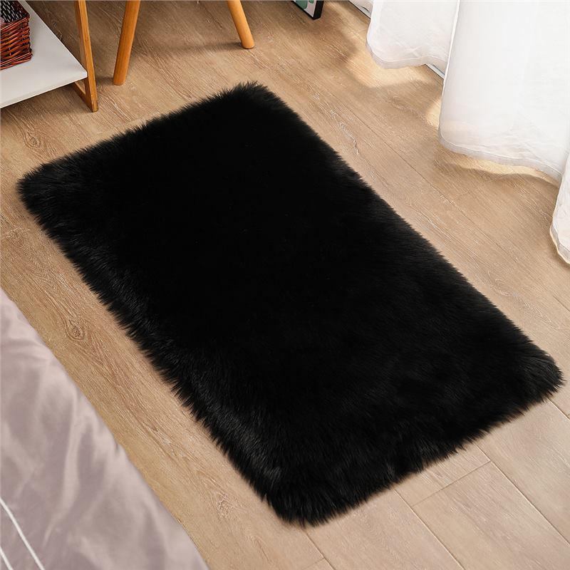 Nordicins sala de estar alfombra dormitorio adornos cama cama habitación de niña mesa de té negro red cama debajo de alfombra de peluche