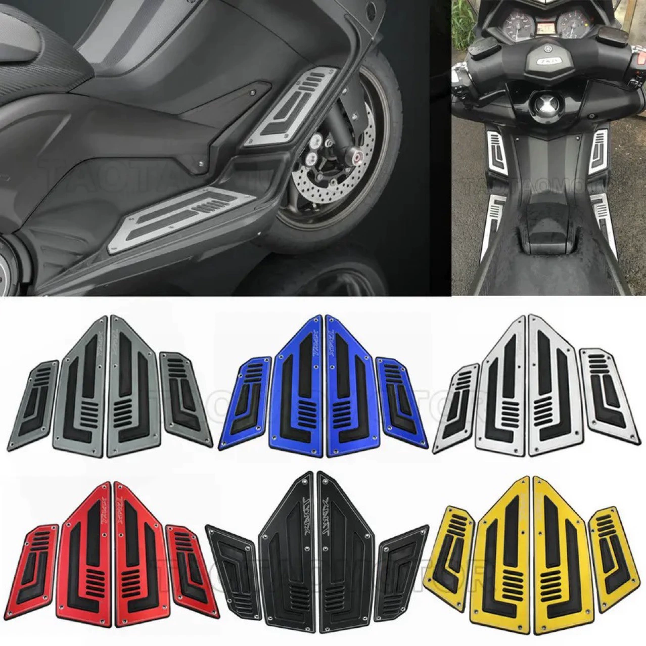 Применимо Yamaha TMAX530 2012-2022 модифицированные ножные педали с резиновым противоскользящим до и после 4 комплекта