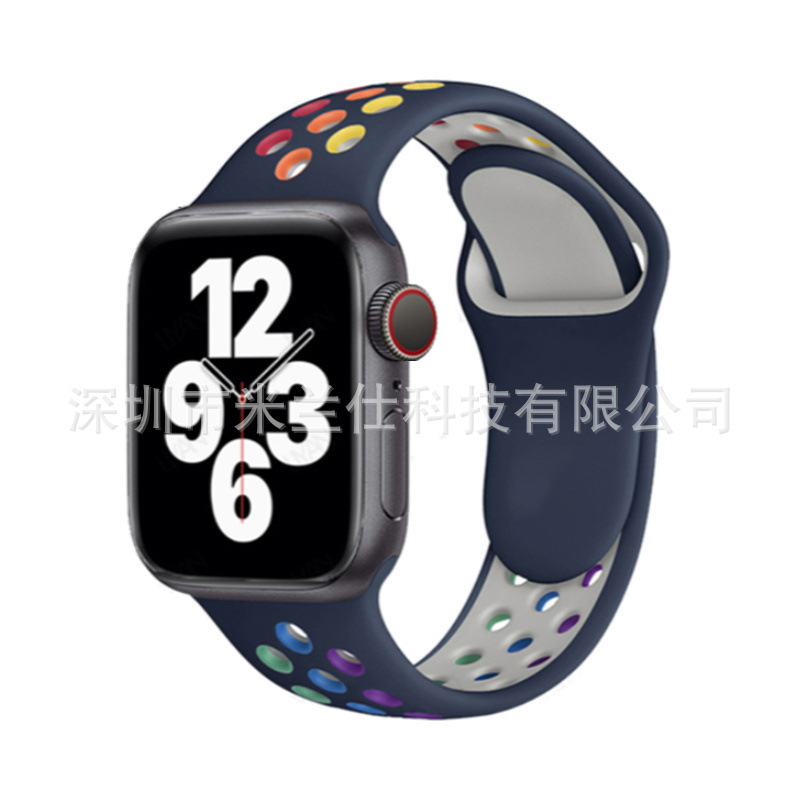 Correa deportiva de silicona Nike bicolor S11 compatible con Apple iWatch 678910SE, fabricante