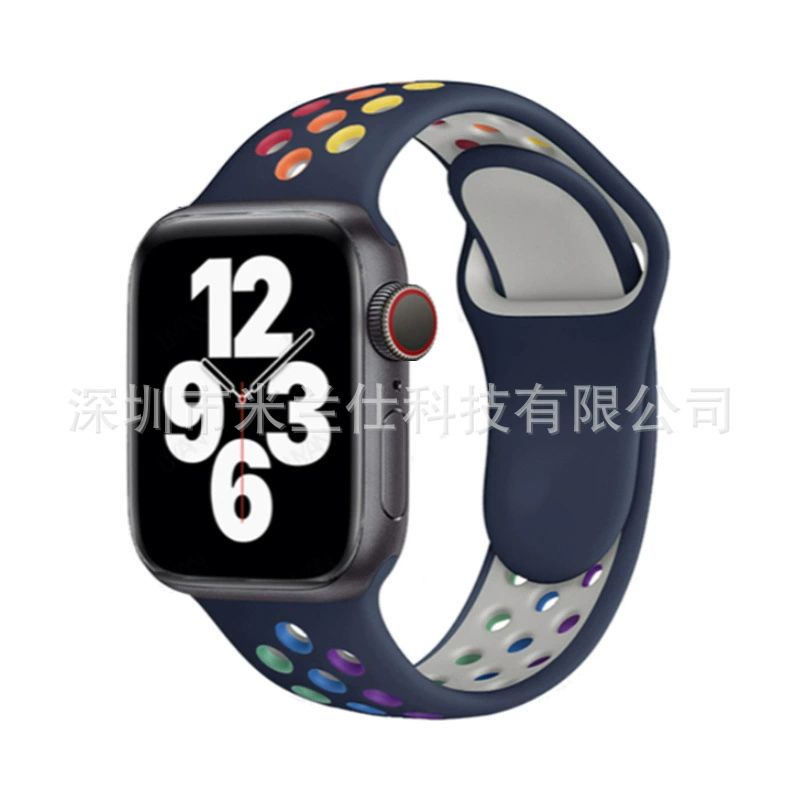 Двухцветный силиконовый браслет Nike S9 подходит для Apple iWatch6789se спортивный Ultra2