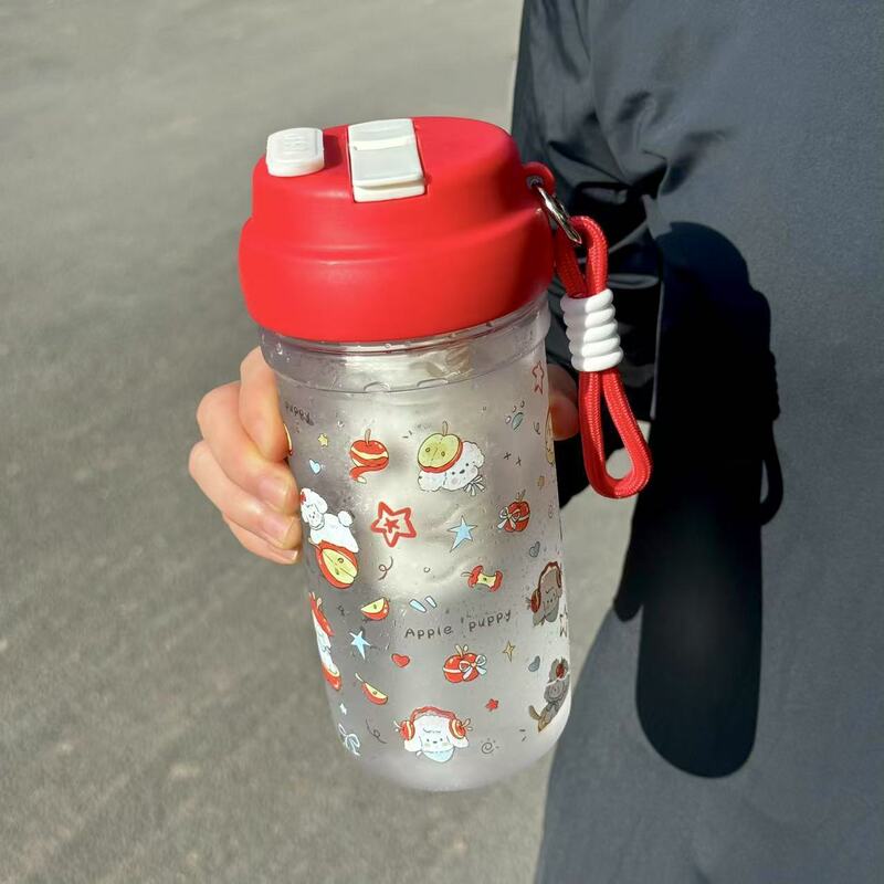 高颜值水杯大容量新款双饮吸管杯可爱便携男女生ins风塑料杯子|undefined