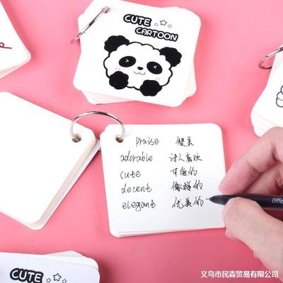 Buckle Loose-leaf . notebook Cute Scratch Pad 80 Page blank paper Cartoon Mini Word book