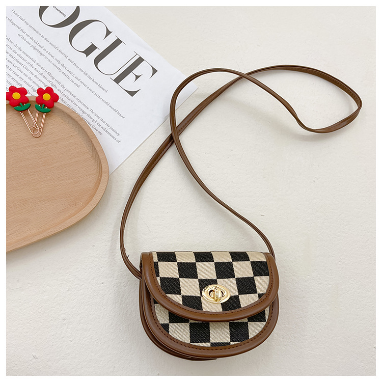 Nuevo bolso para niños estilo coreano houndstooth mini hombro mensajero bolsa padre-hijo monedero estilo occidental lápiz labial bolso de mujer