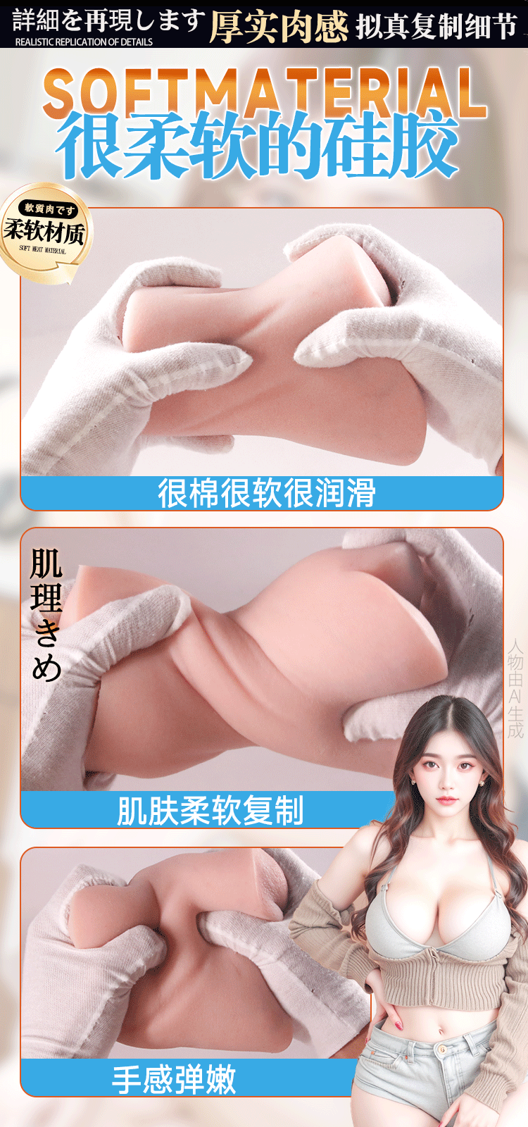 Jiuai Airplane Cup Male Masturbation Device Silicone Portable Adult Toy — detail image 13