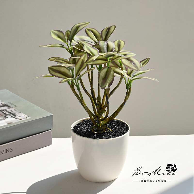 Simulación de flores falsas plantas verdes de alta calidad pequeñas plantas bonsai decoración creativa decoración de la sala de estar del hogar simulación de maceta