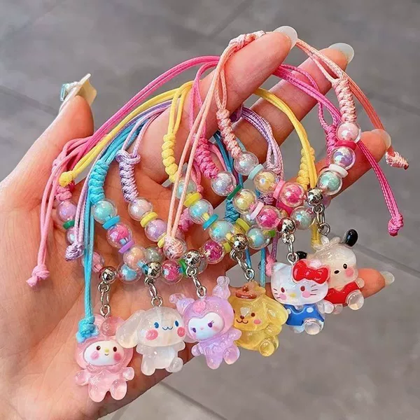 Children's Sanrio Kuromi Bracelet for Girls, Sweet and Cute, Handmade Cartoon Bracelet, Small Gift, Bracelet Jewelry