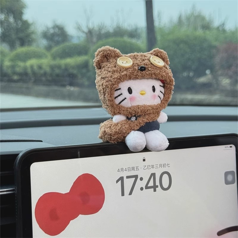 kitty车内装饰品摆件汽车中控台屏幕车载玩偶2025新款新车礼物女|undefined