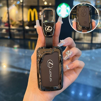 Static Rod/Key Bag: Es200 Key Cover - type-c-brown-car-logo-buckle