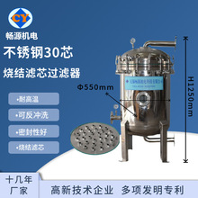 不锈钢30芯20寸烧结滤芯过滤器 反冲洗倒挂式过滤器 精密过滤器