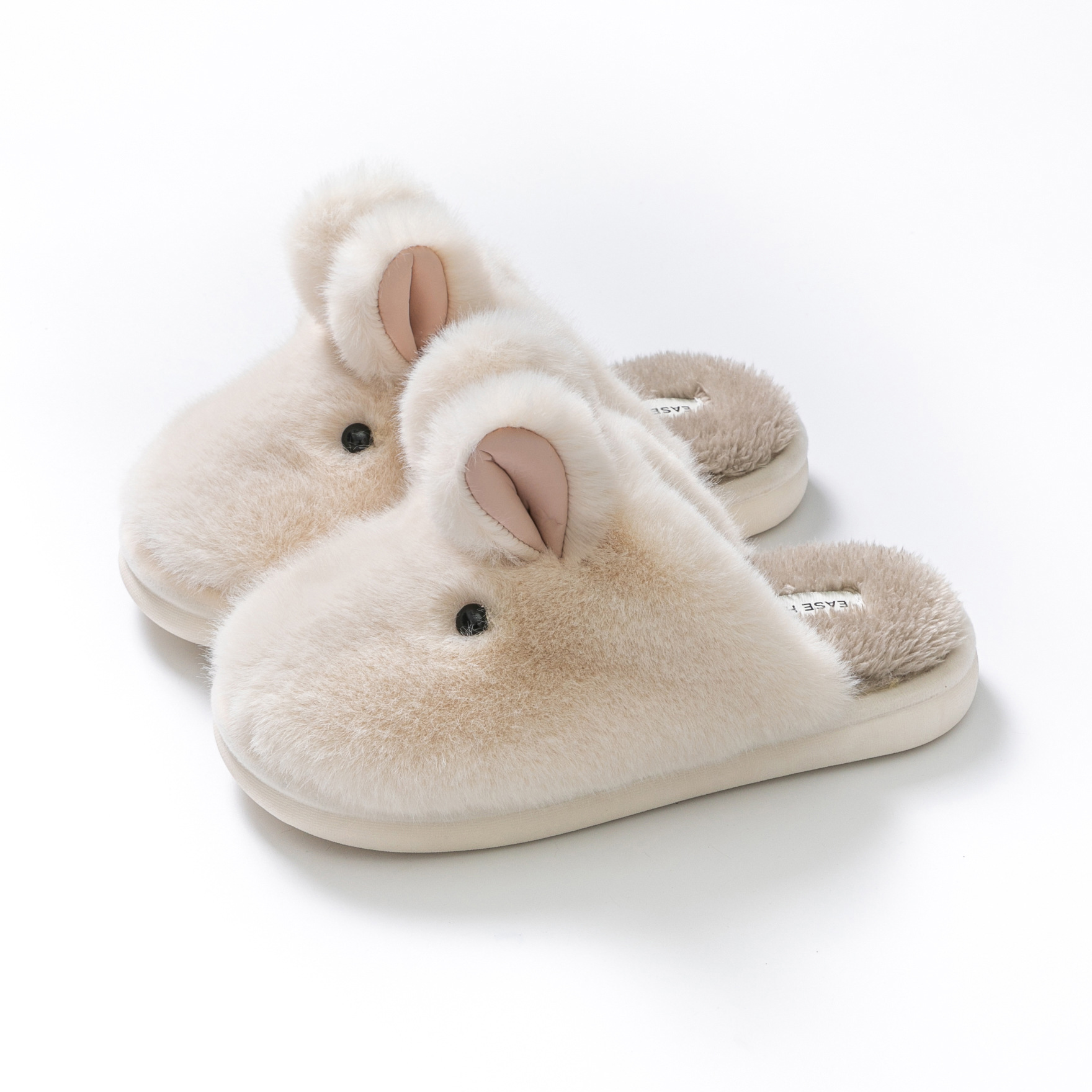 thumbnail image 1 of Zapatillas de algodón de conejo de Jade para mujer, invierno, dibujos animados lindos Baotou, pareja en casa, padres e hijos, hombres, uso doméstico peludo, 1 of 5