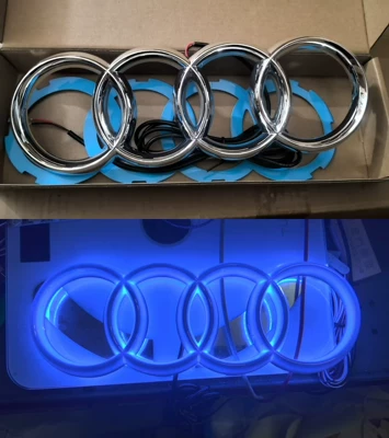 Illuminated Front Logo Audi Front and – Car logo - 285-silver-blue-light