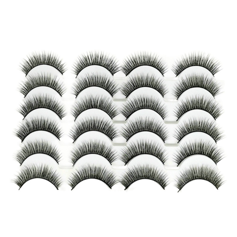 Cross-Border Supply 3D False Eyelashes 12 Pairs Affordable Natural Curling Soft Multi-Layer Stereo Eyelashes