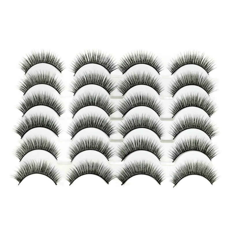 Трансграничная поставка 3D накладных ресниц 12 пар недорогих натуральных керлинговых мягких многослойных объемных ресниц