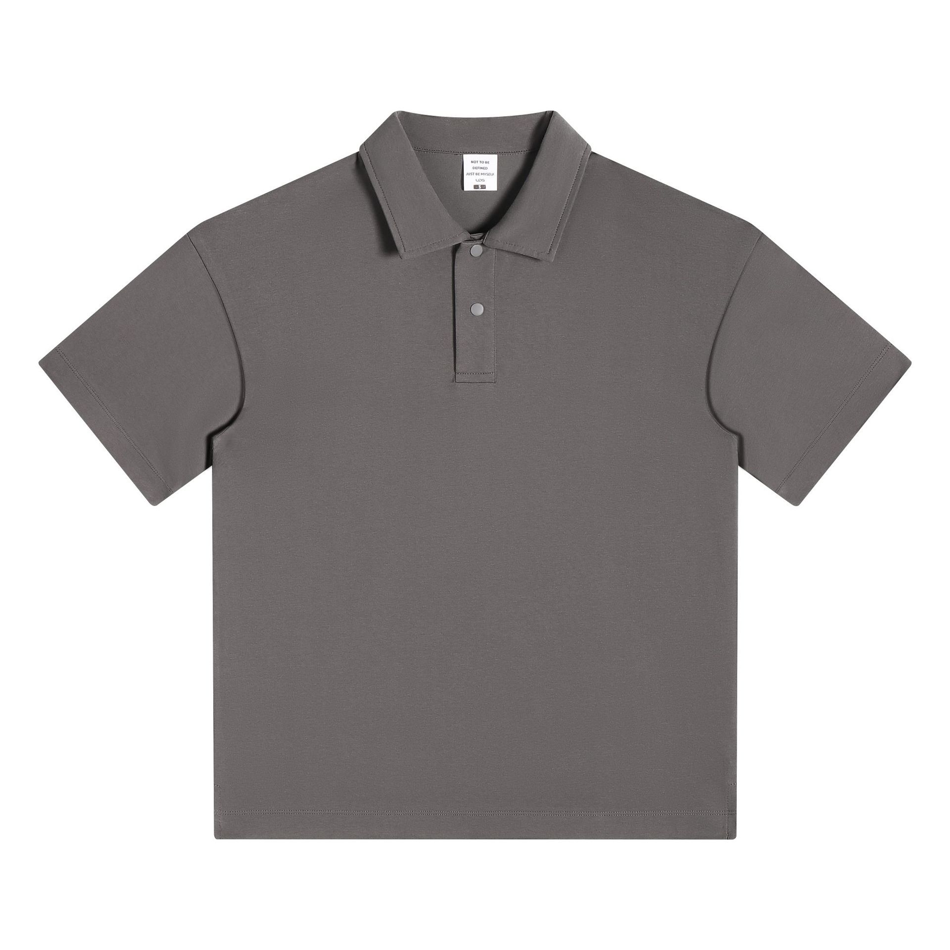 Trendy Brand Solid Color 240g Heavy Solona Lapel Short-sleeved Polo Shirt Men's Summer Antibacterial Cool Feeling Daily Leisure T_viptrois.com