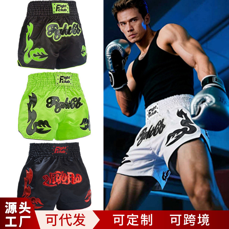 Cross-Border Muay Thai Ufc Training Pants, Fighting Sanda Muay Thai Pants, Boxing Shorts, Mma Fighting Shorts, In-Stock Wholesale