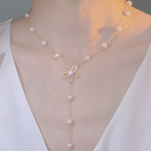 2022年新款潮小众设计感珍珠花朵项链女气质优雅花仙子锁骨链百搭
