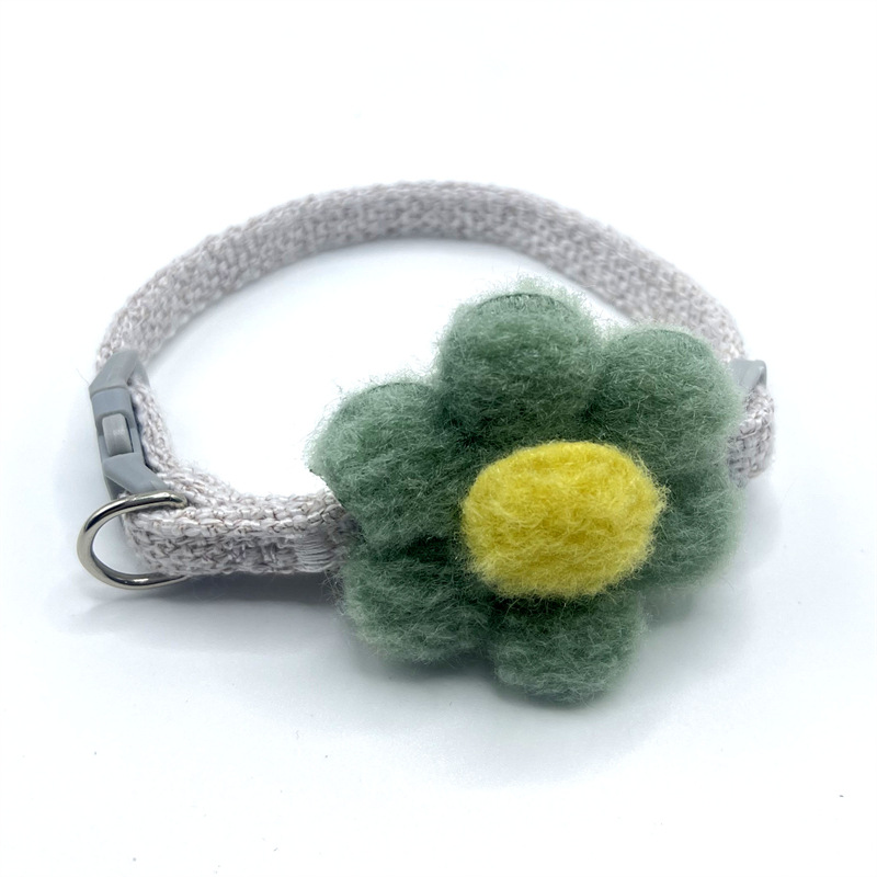 Nuevo collar de gato lindas flores ajustables collar de tela de peluche collar de tracción joyas perros pequeños mascotas