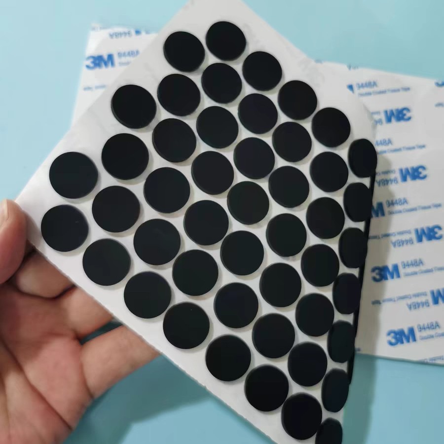 厂家直销圆形硅胶垫 自粘硅胶防滑垫黑色减震橡胶垫eva脚垫硅胶垫