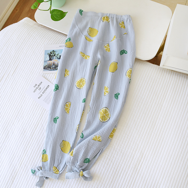 LHブルーレモンバニラクレープマタニティパンツ