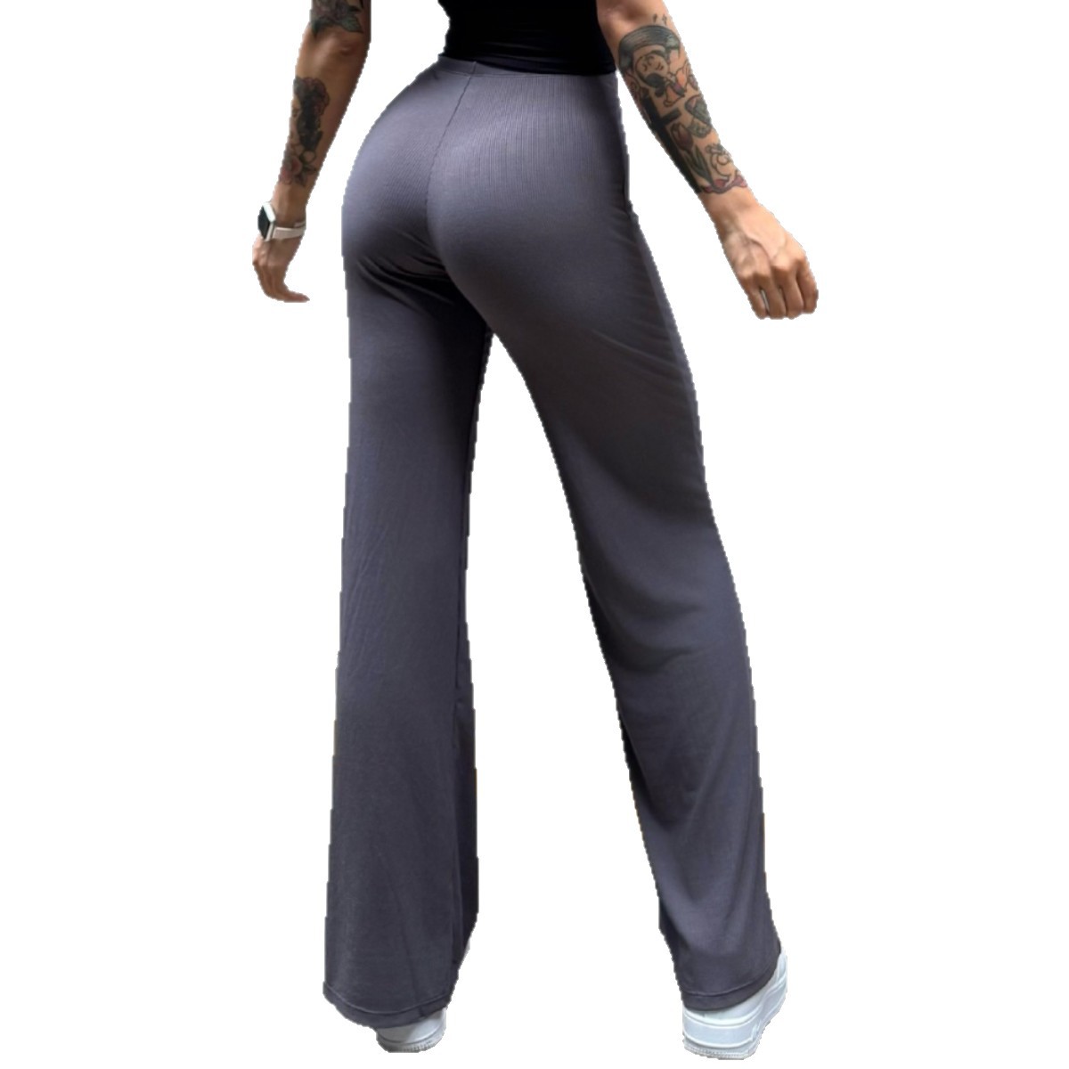 Pantalón perezoso que muestra la elasticidad de la cadera, enorme y cómodo drapeado, cintura pequeña pura, yoga recto, fitness, pantalones deportivos de ocio, mujeres