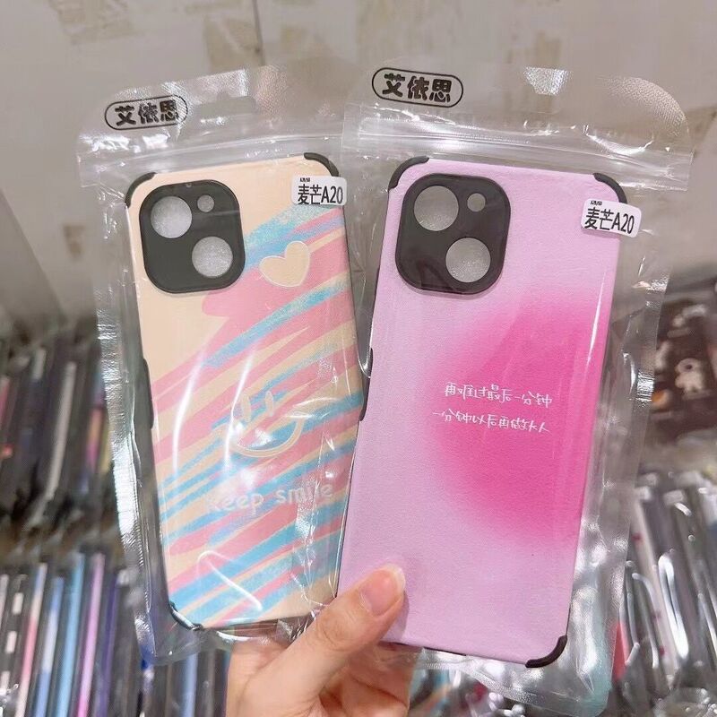 Suitable for Redmi K90 Lambskin Phone Case with Cartoon Sticker, Xiaomi 17 Protective Anti-Fall Soft Case, Redmi Note 13R
