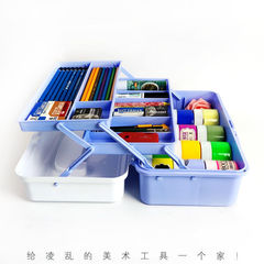 Dedicated large-capacity storage tool box for art students, with two sizes and three transparent layers, pencil case for students, painting storage box