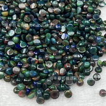 天然opal黑欧泊圆形戒面满彩平底素光面裸石水滴三角蛋形戒面批发