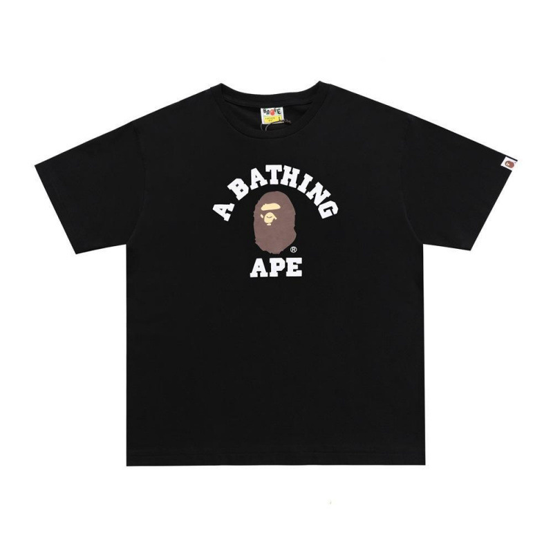 A BATHING APE letter print loose-fitting short-sleeve T-shirt for men and women, suitable for couples A BATHING APE letter print loose-fitting short-sleeve T-shirt for men and women, suitable for couples