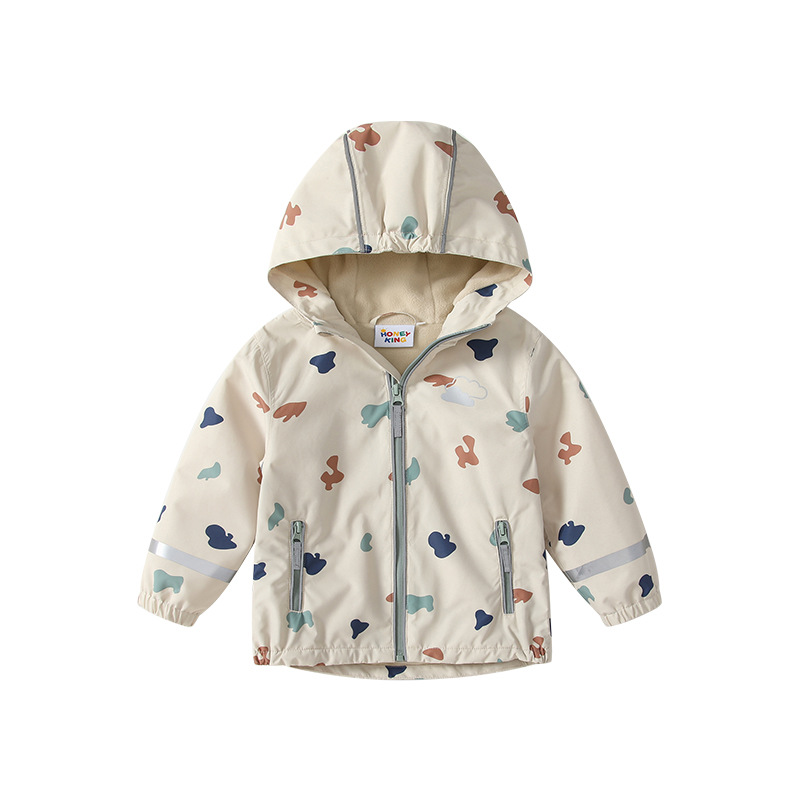 เสื้อแจ็คเก็ตทรงพิเศษสีเบจ (ซับในกำมะหยี่บาง) 25HKYY212 / 80