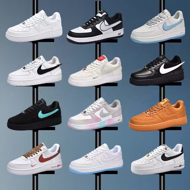 The Air Force. No.1 AF1 High Version Putian Men's and Women's Board Shoes Low-top Deconstruction Wheat Pure White Shoes