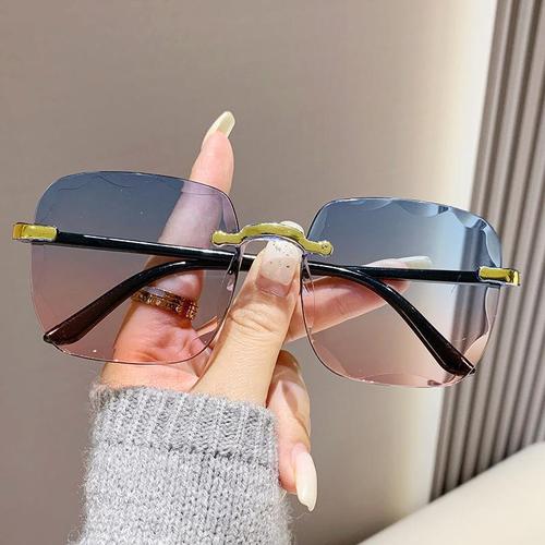 New Frameless Edge Sunglasses Trendy Sunglasses for Women Fashion i Korean Version UV Protection Sunglasses