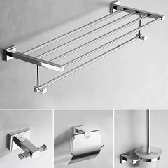 Towel Rack All Copper Single Rod Bathroom Wall Mounted Towel Hook Shelf Bathroom Hardware Set