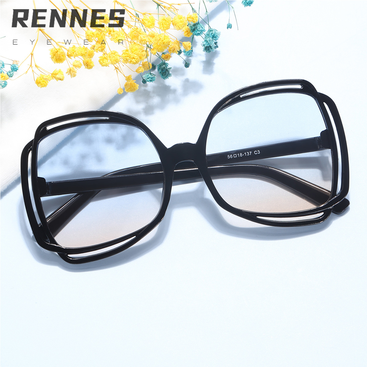 2022 nueva moda europea y americana gafas de sol de Marco grande personalizada Street shot gafas de sol huecas gafas de moda transfronterizas 97105