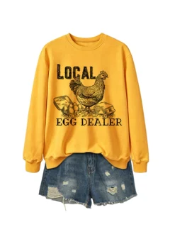local egg dealer亚马逊ebay独立站时髦趣味女士秋冬新款卫衣外贸