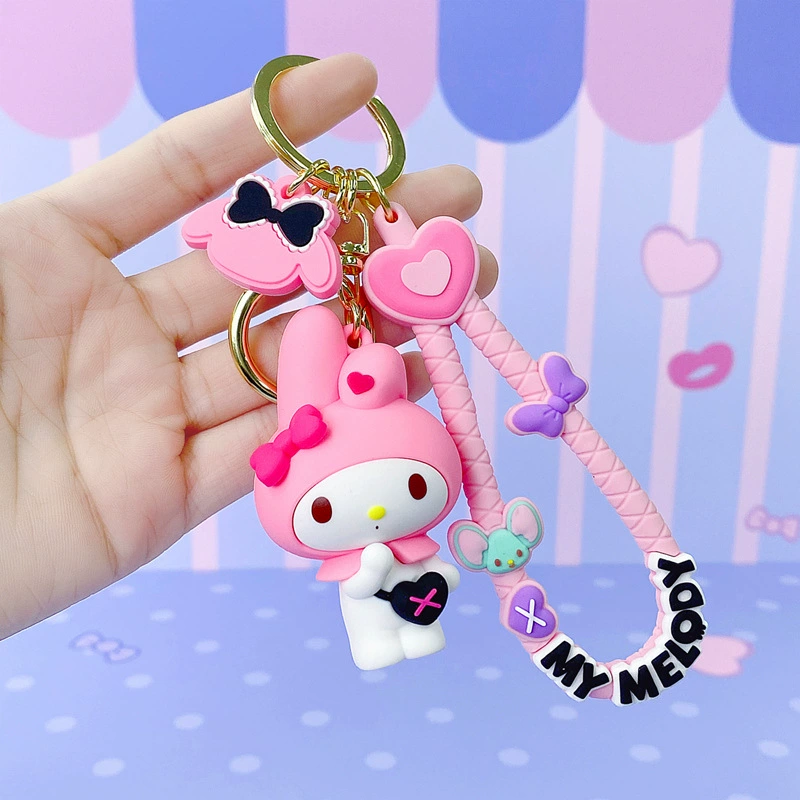 Sanrio, оригинальный мультяшный брелок, для автомобильных ключей, подвеска, аксессуар, высококачественный стиль