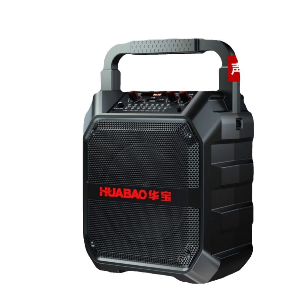 Huabao ポータブル Bluetooth スピーカー ハイパワー スクエア ダンス スピーカー ワイヤレス マイク Bluetooth カラオケ スピーカー 屋外再生