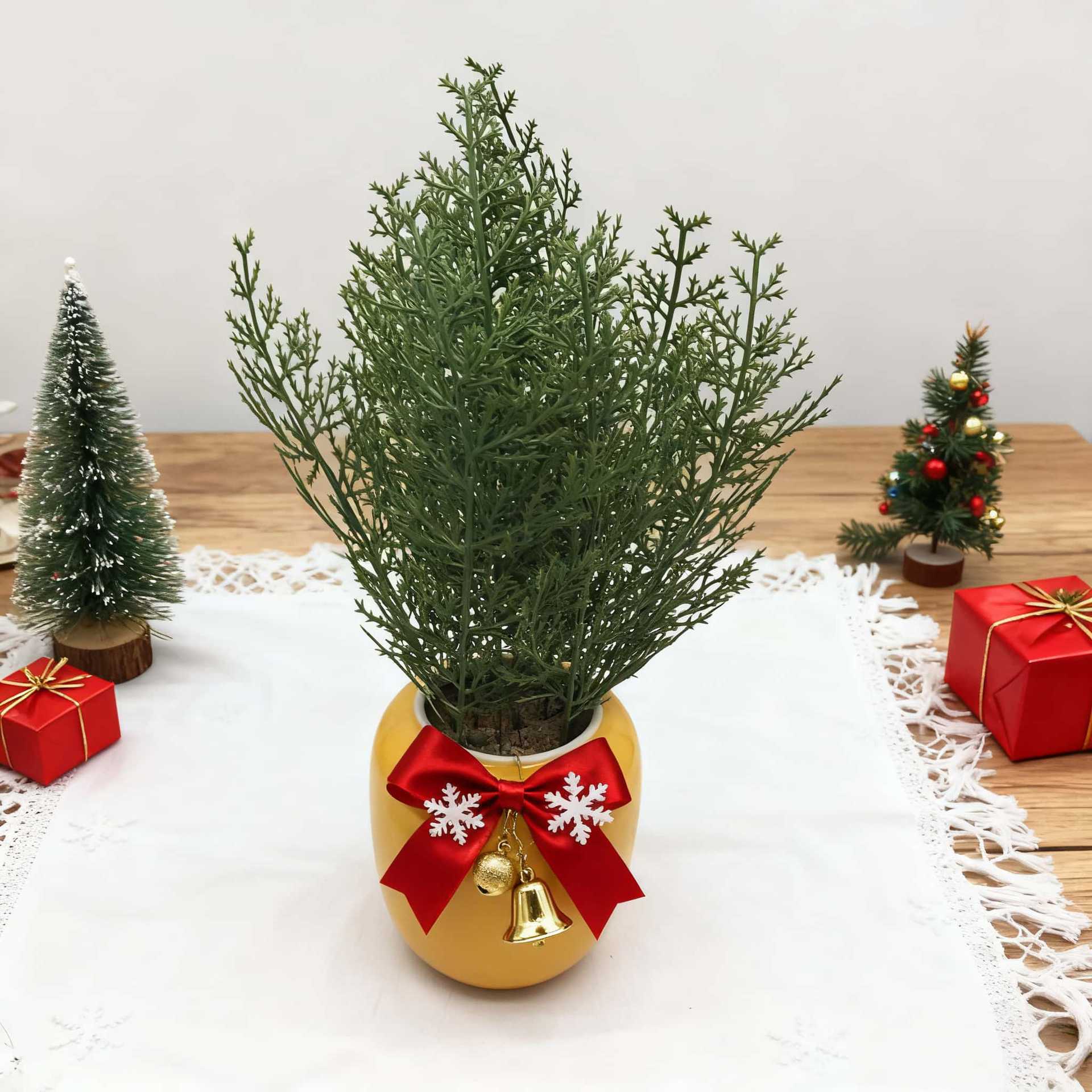 仿真绿色植物工艺品花配件圣诞柏树枝圣诞树花环圣诞藤条装饰配件