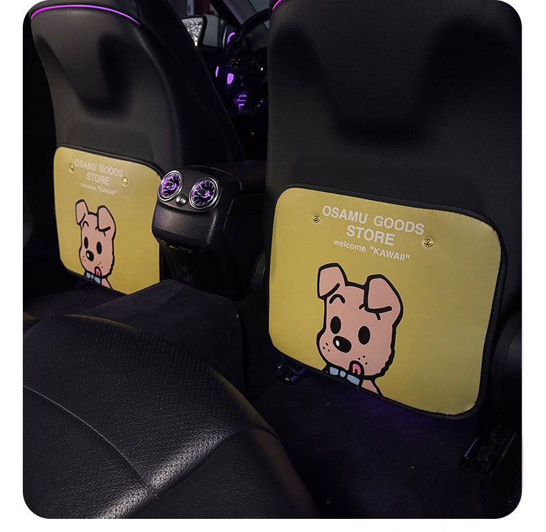 Cartoon Puppy Anti-Kick Pad Universal Rear Seat Back Anti-Dirty Protective Pad Car Rear Seat Protective Pad Anti-Wear Pad