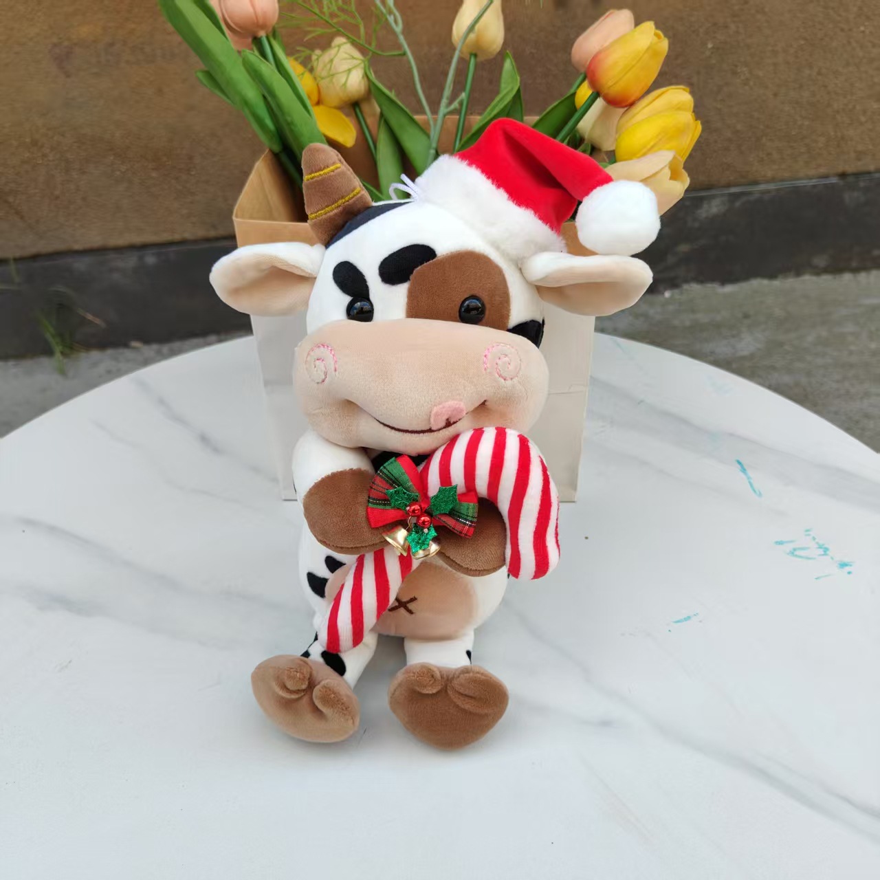 Regalos de Navidad Papá Noel juguetes de peluche bufandas rojas lindas pingüinos osos polares muñecas al por mayor