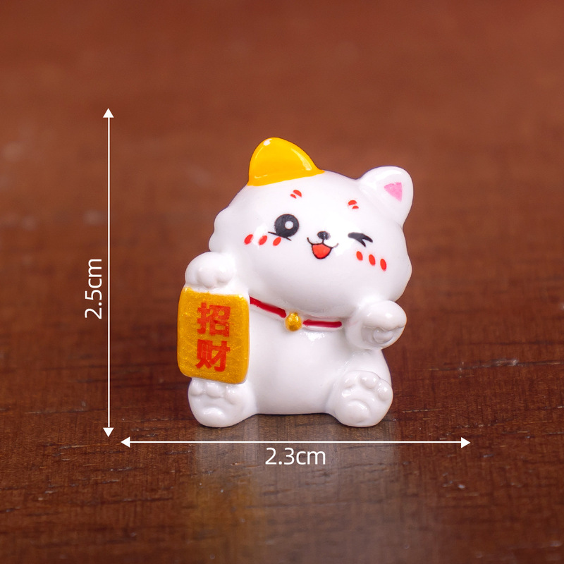 微景観創意可愛い招き猫diy装飾品部品ミニデスクトップ自動車積載中控台小置物|undefined
