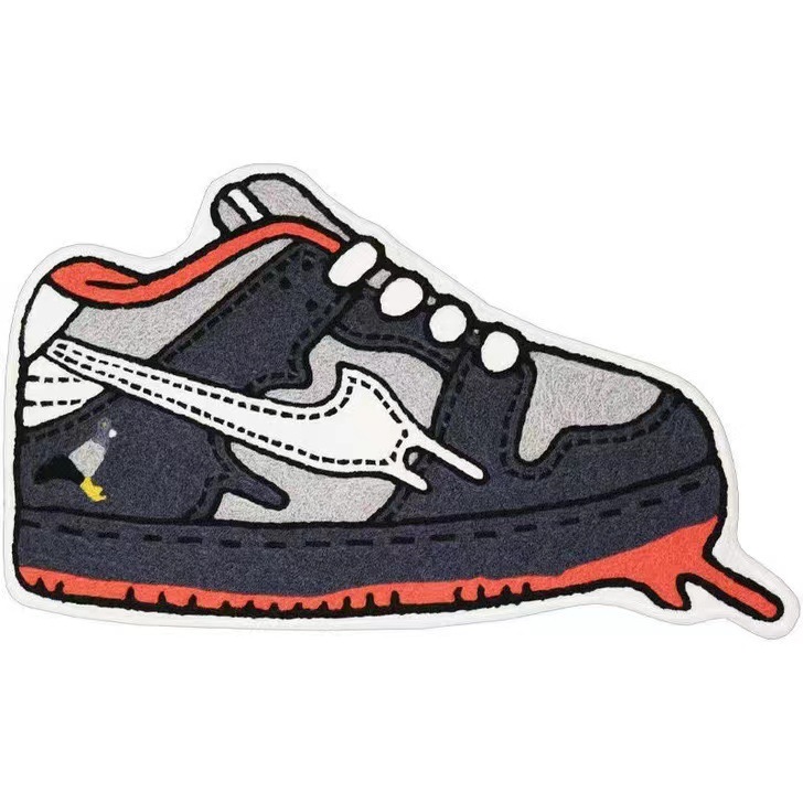 Zapatillas de deporte de marca de moda alfombra de piso de terciopelo de cristal irregular en forma de dibujos animados alfombra de piso de cachemira suministro transfronterizo entrega de una sola pieza