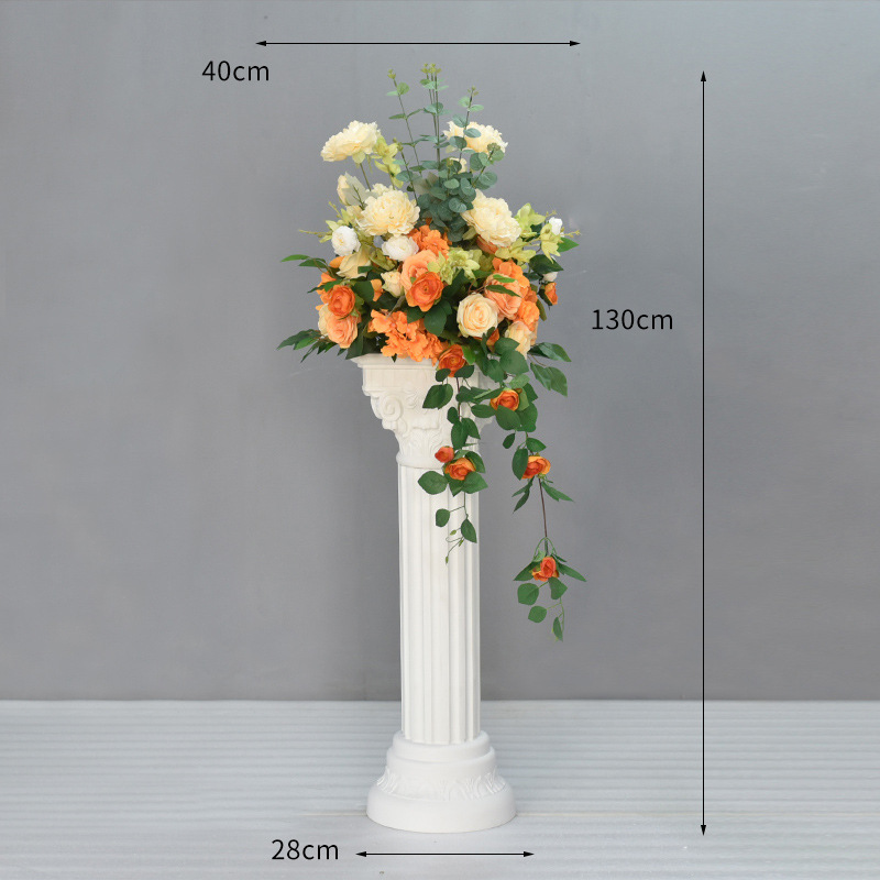 오렌지 로마 기둥 꽃 예술