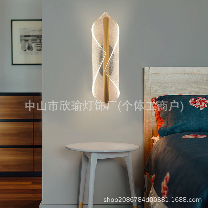 lámpara de fondo de dormitorio pared sofá lámpara de fondo lámpara de fondo minimalista acrílico pared cabecera TV acrílico cabecera de cama