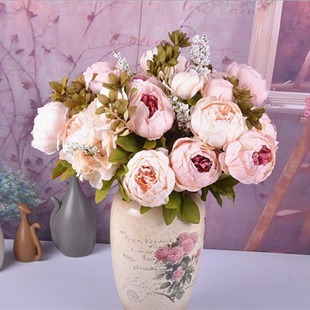 European -style 13 header core peony simulation peony flower living room home dining table decoration flower simulation flower fake flowers ornaments