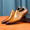 Classic suit jacket pointy toe for leather shoes, leather casual footwear English style, loafers, genuine leather, cowhide