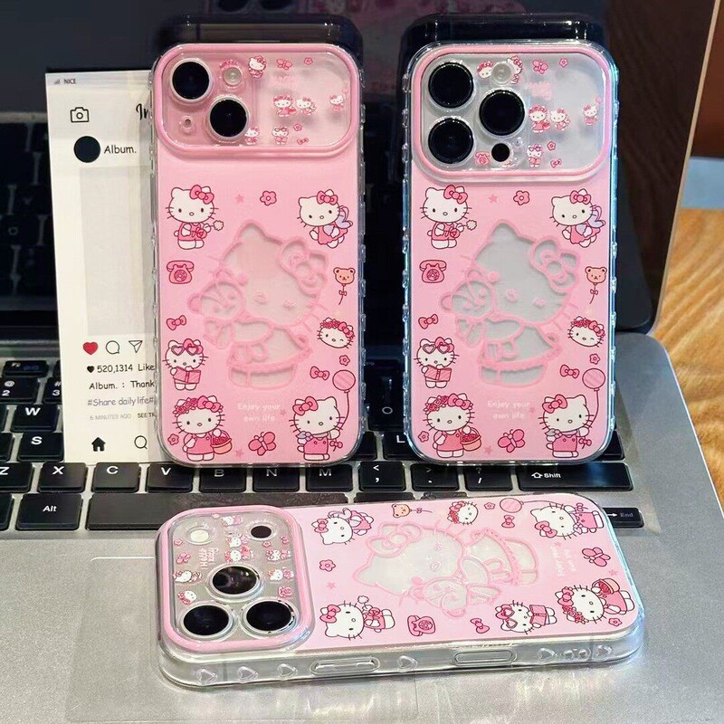 Pink foundation hollow panda case suitable for Apple 17 Pro Max, high aesthetic value for girls, compatible with Huawei, Xiaomi, Vivo Pink foundation hollow panda case suitable for Apple 17 Pro Max, high aesthetic value for girls, compatible with Huawei, Xiaomi, Vivo