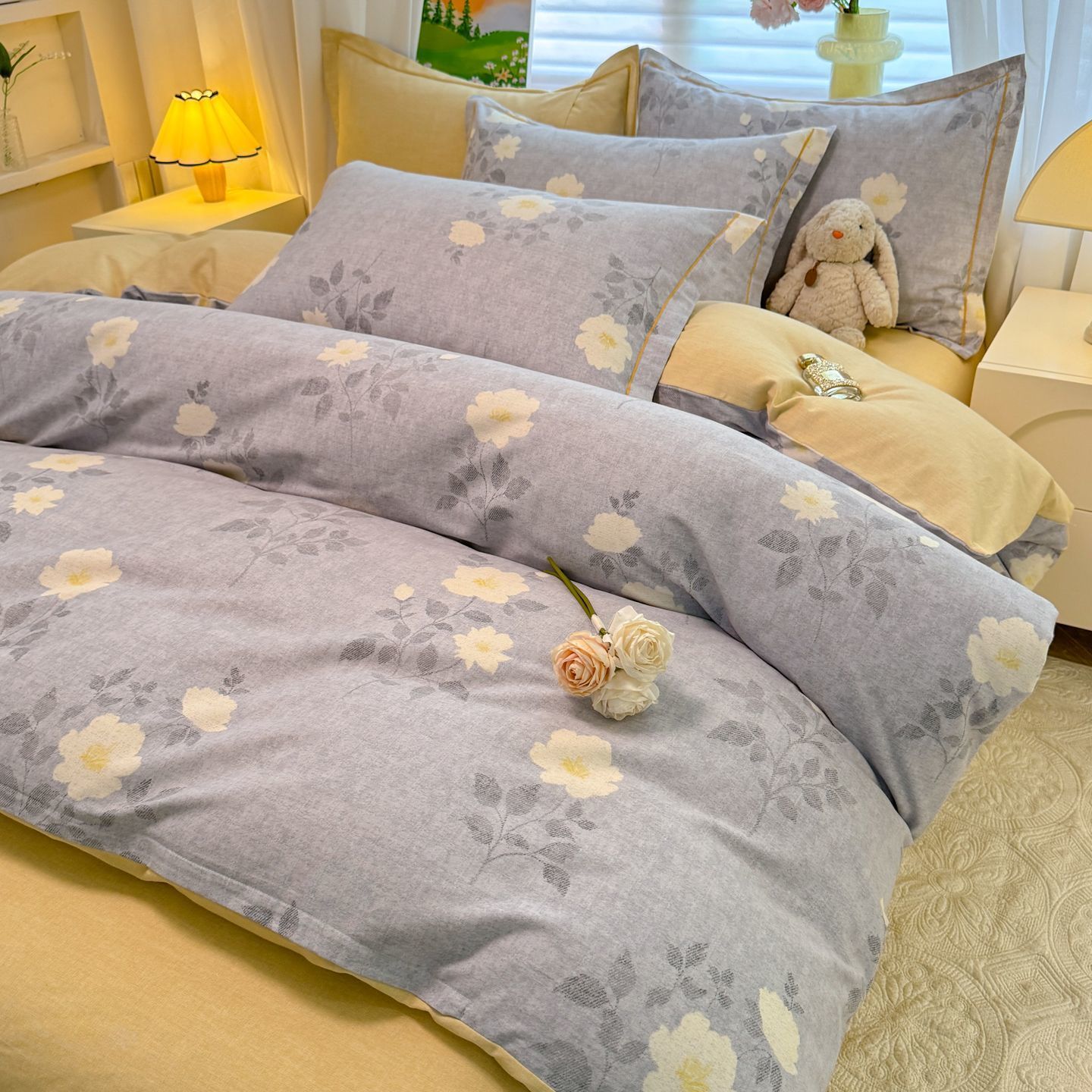 2025 otoño y invierno nuevo algodón grueso molienda cama de tres piezas de sábanas de algodón cubierta cama de tres piezas de ropa de cama