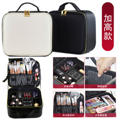 新款加高隔板化妝箱包女美甲紋繡便攜多功能旅行簡約大容量收納盒