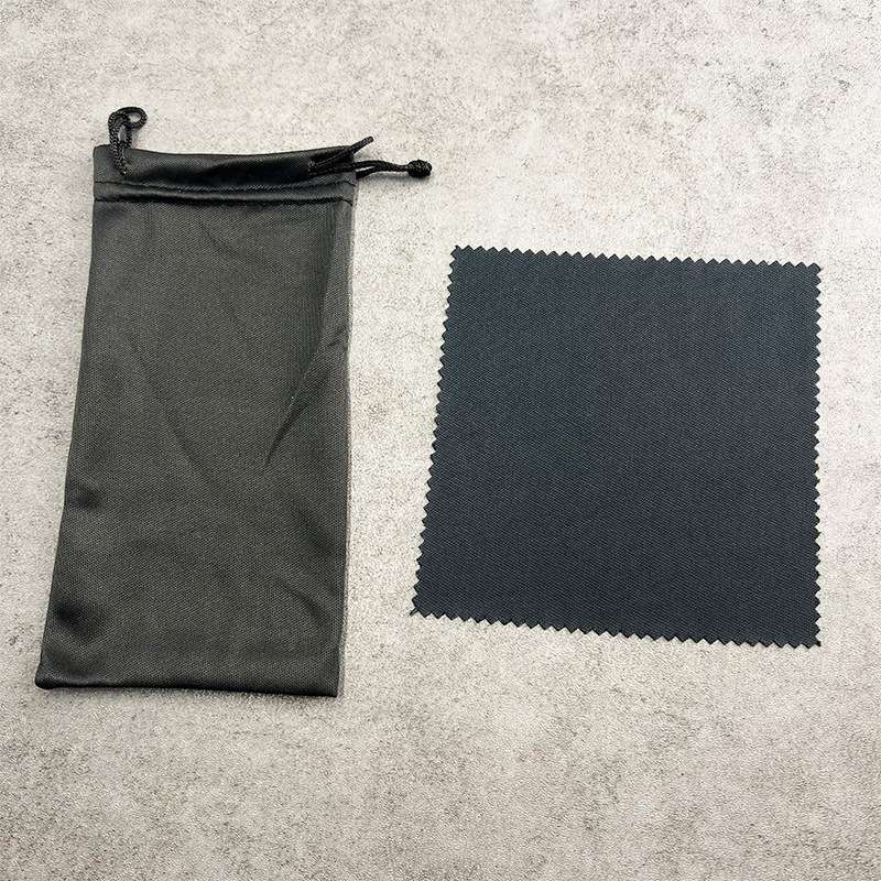 Directly Supplied from the Manufacturer, Soft and Delicate Eyeglass Cloth Bag Set with Printed Logo, Knitted Fiber Drawstring, in Stock